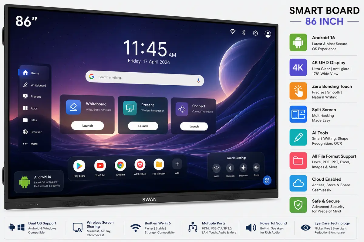 SWAN 86 Inch 4K Smart Board